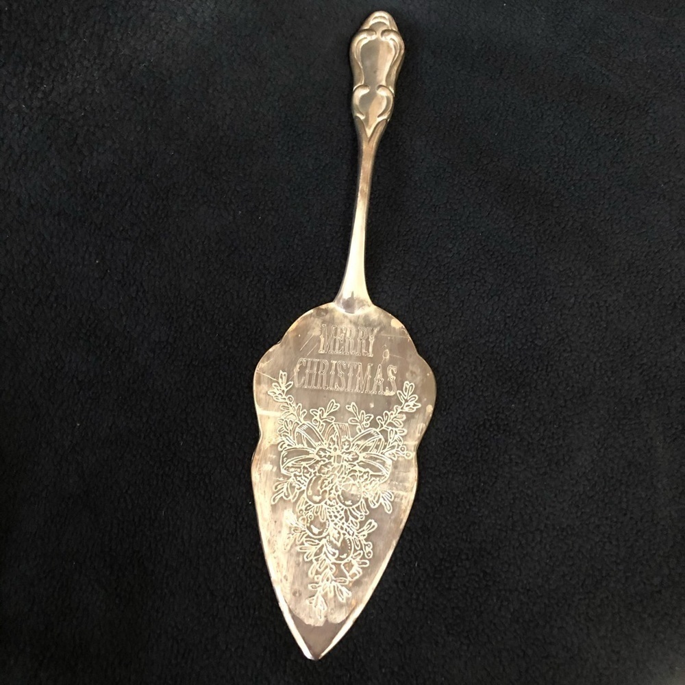 Merry Christmas Silverplate Pie/Cake Server